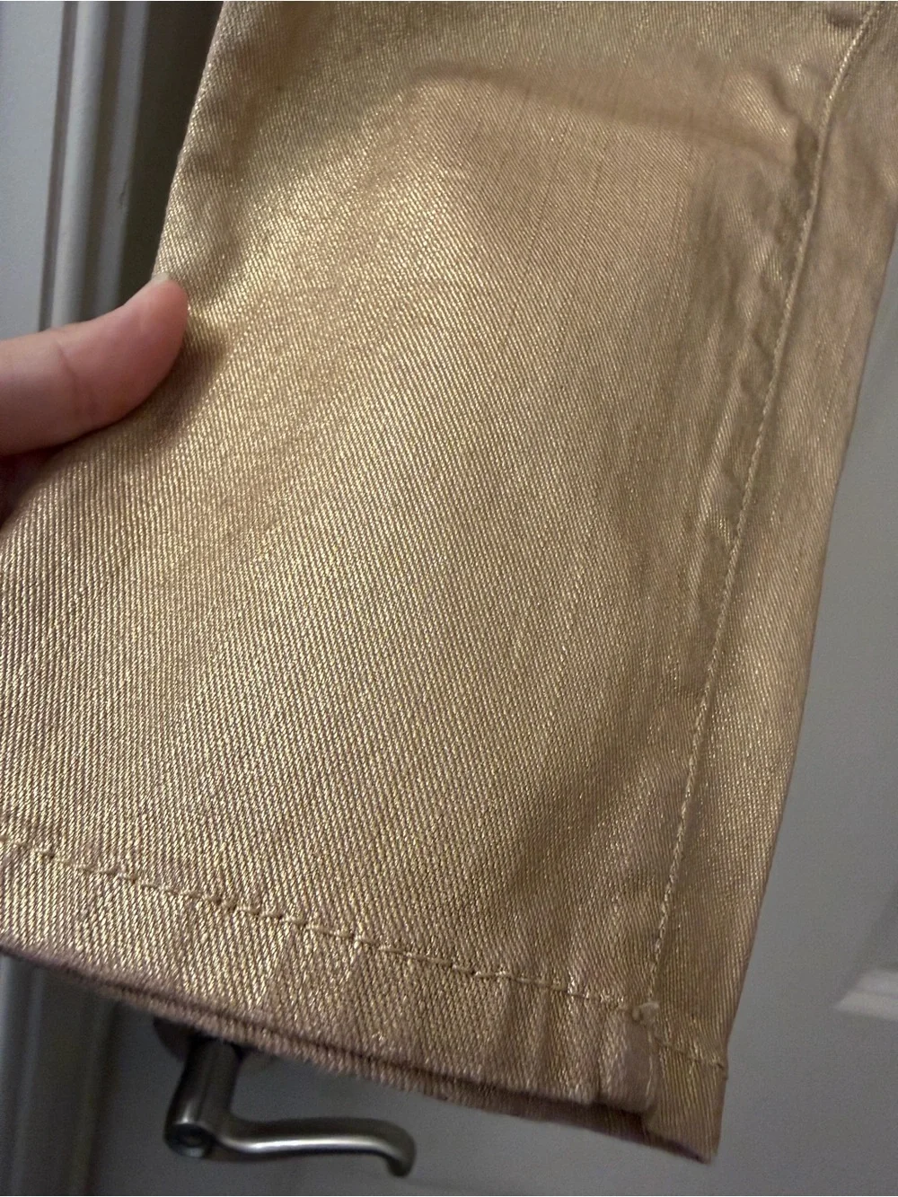 Lilly Pulitzer size 4 Metallic Gold Worth Skinny Mini Pants